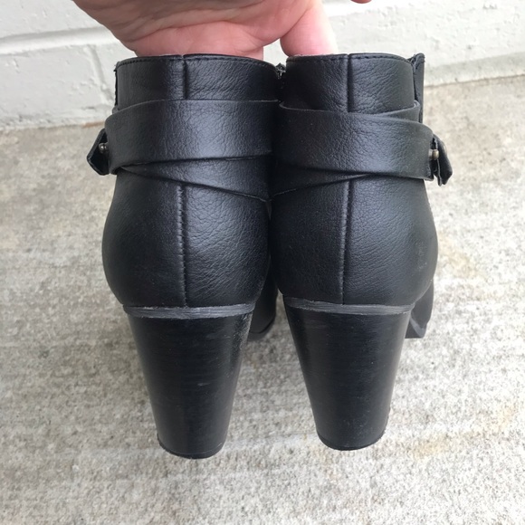 American Eagle Black Heeled Strap Ankle Boots - Picture 7 of 8